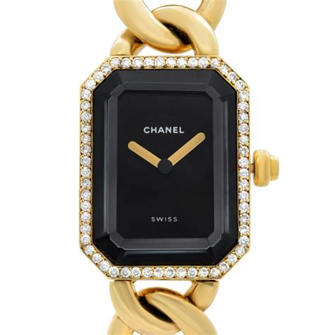 chanel h3258|Chanel Premiere Chain Small Yellow Gold Black Dial Diamonds .